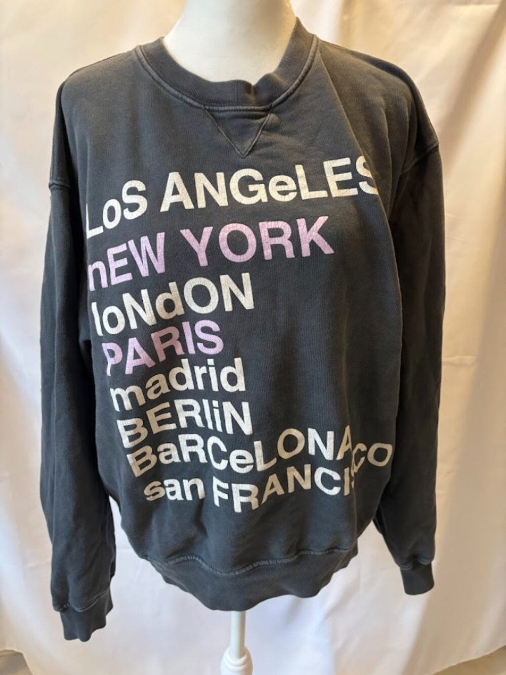 Anine Bing Women City Love Sweatshirt Graphic Charcoal - Large